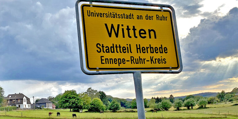 Ortseingangsschild Witten-Herbede (Foto: Marek Schirmer)