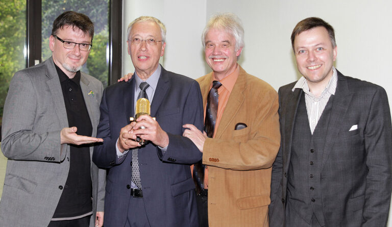 Christian Lukas (v.l.n.r.), Dieter Pfarre, Michael Winkler, Marek Schirmer (Foto: Jens-Martin Gorny/Diakonie Ruhr)